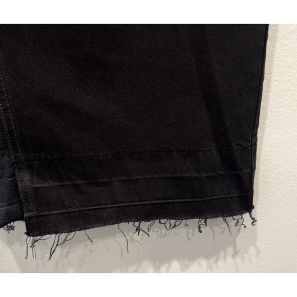 BDG Black Mandi Denim Maxi Skirt Women’s Size Large Urban Raw Hem Front Slit - Picture 4 of 9